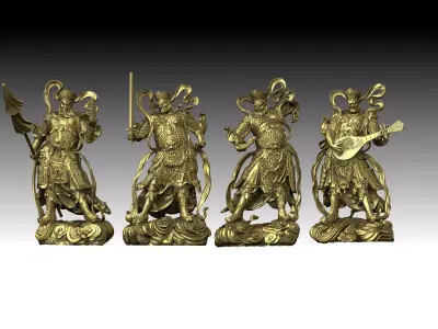 3D model of the four heavenly kings 3D print model