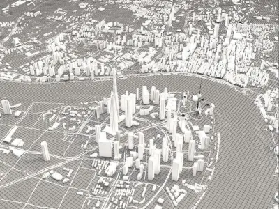 Cityscape Shanghai China 3D model