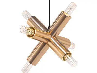 CAPRAZ gold pendant light with four lights 3D model