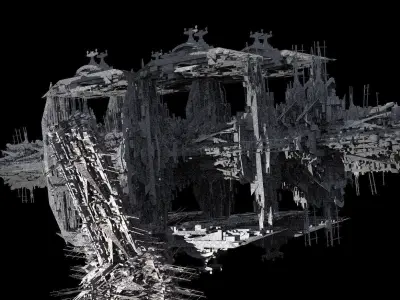 Mega Sci-Fi city Space station Kitbash 1 3D model