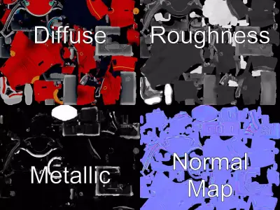 Red Astronaut Suit model pack Low-poly 3D model