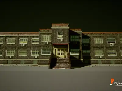 UE4 Modular School Package  Low-poly 3D model