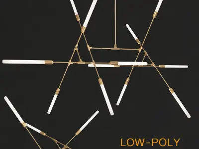 Chandelier 3d model collection 10 Pieces Low-poly 3D model