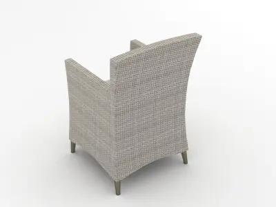 Rattan Lounge Chair 001 3D model