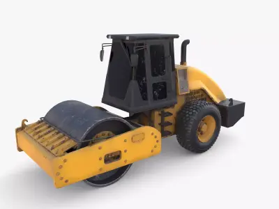 Road roller V3 Low-poly 3D model