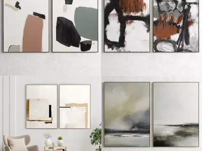 Plaster Photo Frame Collections 5 3D Model Pack