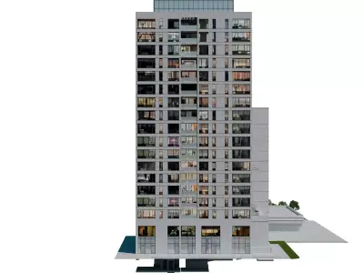 Residence Building 6 Low-poly 3D model