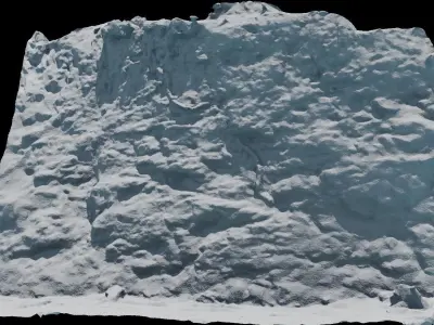 3d scanned cliff Low-poly 3D model