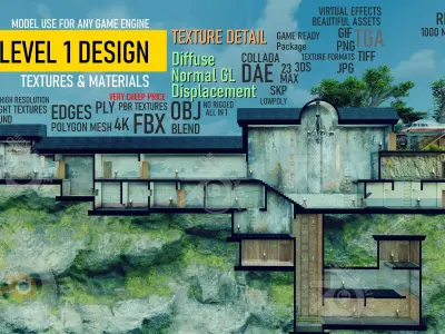 Level Design Low-poly 3D model