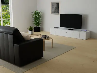 Modern living room 3D model 18