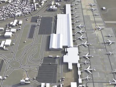 Addis Ababa - Bole Airport - ADD Low-poly 3D model