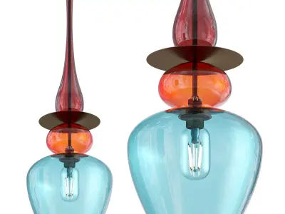 Aura Stack glass pendant Low-poly 3D model
