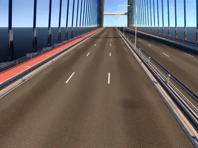Suspended Arch Water Road Bridge 3D model