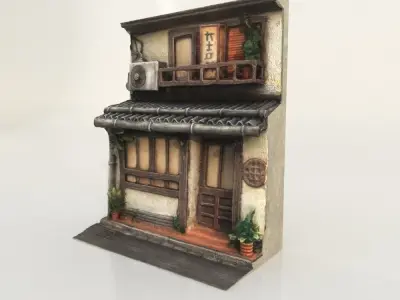 - Japanese House Facade - Low-poly 3D model