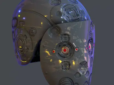 Gas mask helmet scifi character game space Low-poly printable Low-poly 3D model purchase