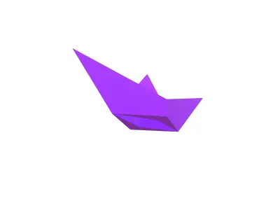 Paper Boat v1 011 Low-poly 3D model