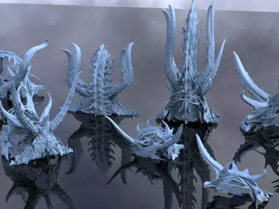 Alien Dragon God Bone Structure Collection 1 3D model