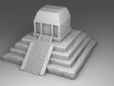 Large temple of Maya 3D print model