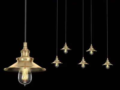 FACTORY FILAMENT REFLECTOR RECTANGULAR PENDANT 3D model