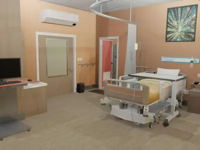 VRHospital Room 3d model Low-poly 3D model
