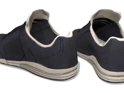 Black Casual Sports Shoes Low-poly 3D model