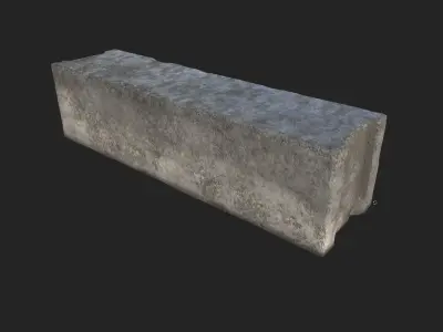 Old Concrete Block Low-poly 3D model