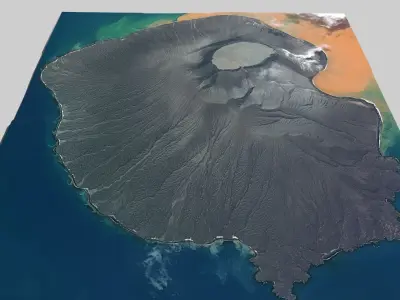Volcano Krakatoa Indonesia 3D model