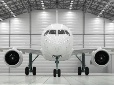  Passenger Aircraft Airbus A220-100 Detailed Cabin 