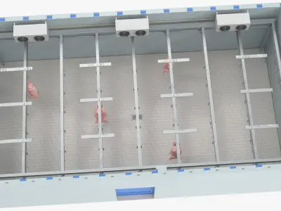  Pork Carcass Cold Storage Room with Hook Rail 