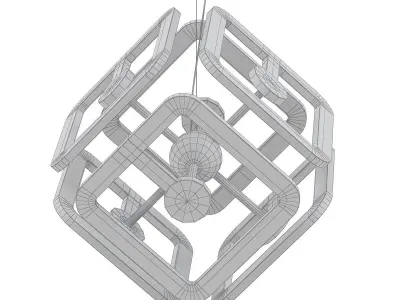 Transmitter pendant light with cube shape 3D model