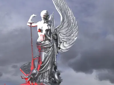 Medieval Angel slaying Dragon Winged 1  3D model