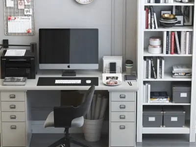 Office workplace 10 3D model