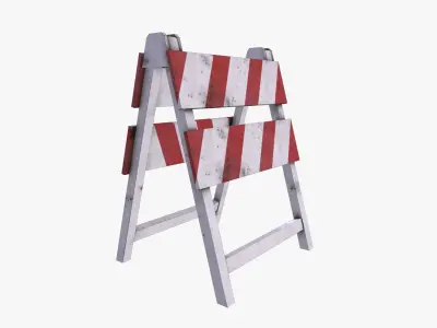 Traffic Barricade Low-poly 3D model