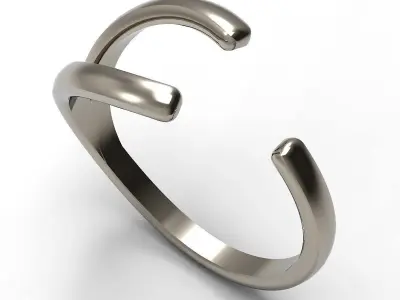 Set of two rings V shape 3D print model