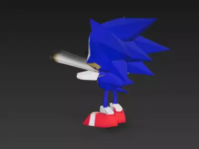 dibujo animado erizo azul personaje meme 3D print model