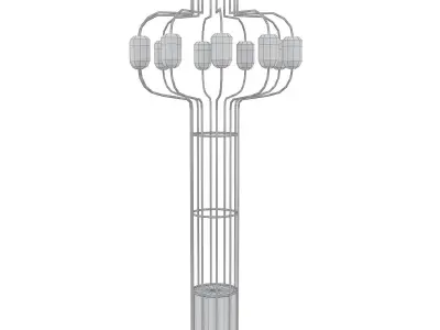 Yeffet floor lamp made of brass and marble 3D model