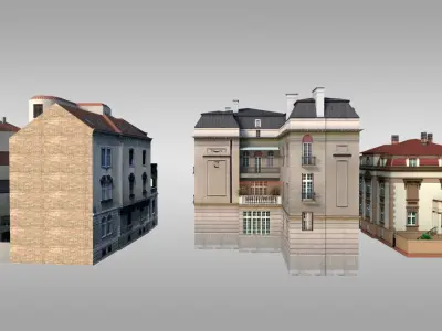 City Villas Pack Low-poly 3D model