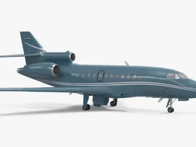  Business Jet Dassault 900 Simplified Rigged 