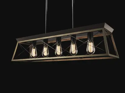 Briarwood Collection Five-Light Linear Chandelier 3D model