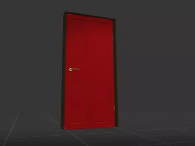 Low poly red door Low-poly 3D model