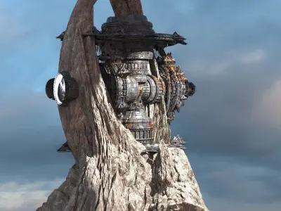 Terra former mining ship mountain 1 3D model