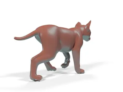  Lynx Cub in Walking Pose for 3D Print 