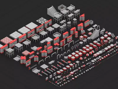 300 Basemesh city Collection 3D model