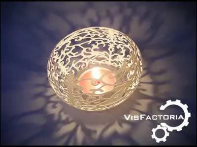 Floral Tea Light Shade 3D print model