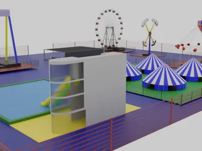 Amusement Park Low-poly 3D model