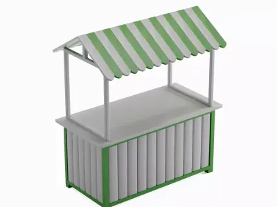 Food Stand 06 Low-poly 3D model