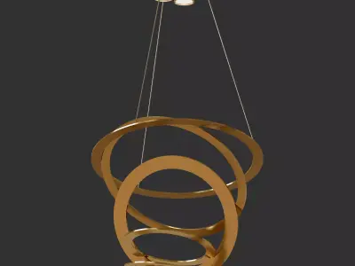 3 Light Gold Pendant 3D model