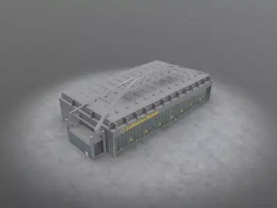 EDDH Hangar 3 Low-poly 3D model