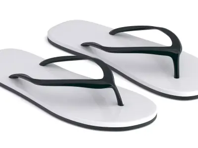 white Flip Flop 3D model