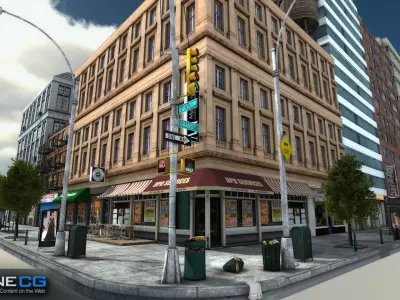 NYC Block 5 Unity Low-poly 3D model